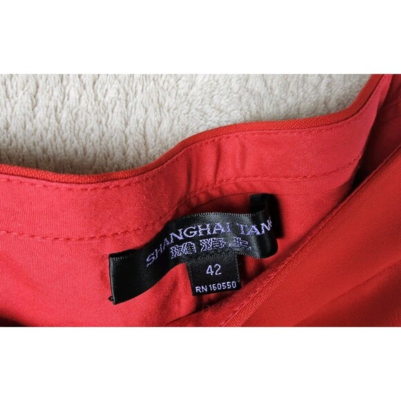 Shanghai Tang Women's Viscose Wide Leg Pants Red Size 42 - Picture 4 of 5